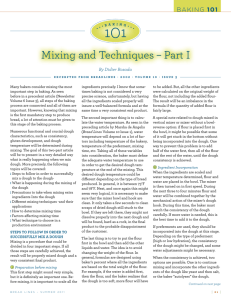 Mixing and Techniques – Part I - The Bread Bakers Guild of America