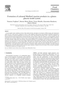 Formation of coloured Maillard reaction products in a gluten