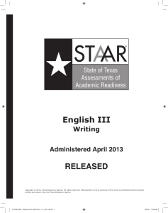 English III RELEASED - Texas Education Agency