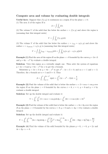 Compute area and volume by evaluating double integrals
