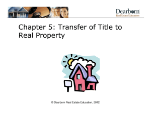 Chapter 5: Transfer of Title to Real Property