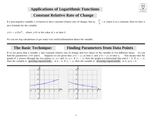 Applications of Logarithmic Functions Constant Relative Rate of