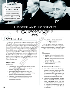 Hoover and Roosevelt and the Great Depression Lesson