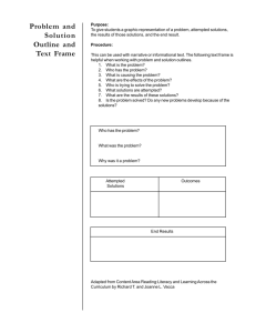 Problem and Solution Outline and Text Frame