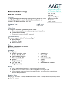 Test Tube Geology - teachchemistry.org