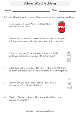 Milliliters and Liters - Super Teacher Worksheets