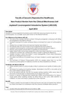 Jaydess® Levonorgestrel Intrauterine System (LNG-IUS)