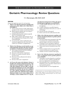 Geriatric Pharmacology: Review Questions