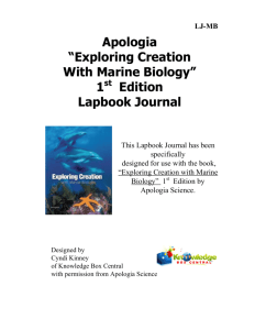 Apologia “Exploring Creation With Marine Biology” 1 Edition