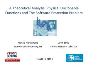 Physical Unclonable Functions and The Software Protection Problem