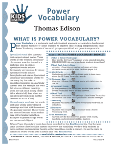Power Vocabulary Power Vocabulary