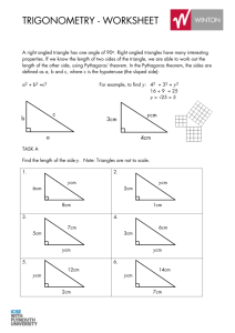 trigonometry - worksheet