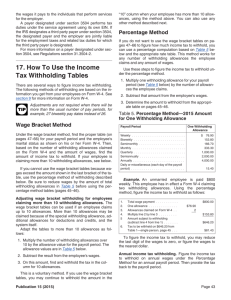 2015 Federal Withholding Tax Table