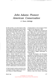 John Adams: Pioneer American Conservative