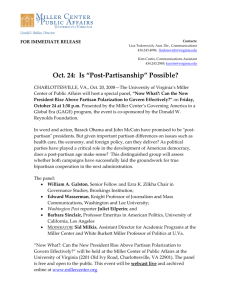 Oct. 24: Is “Post-Partisanship” Possible?