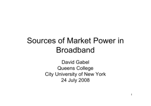 Sources of market power in broadband