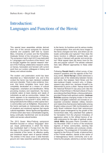 Introduction: Languages and Functions of the Heroic