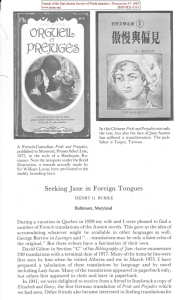 Seeking Jane in Foreign Tongues - The Jane Austen Society of