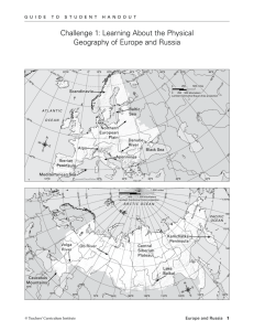 Challenge 1: Learning About the Physical Geography of Europe and