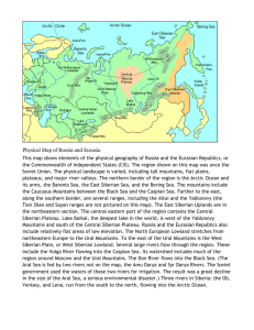 Physical Map of Russia - Sayre Geography Class