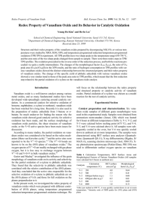 Redox Property of Vanadium Oxide and Its Behavior in Catalytic