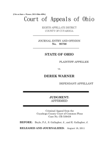 State v. Warner - Supreme Court of Ohio and the Ohio Judicial System