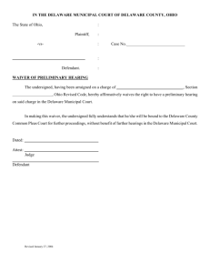 Waiver of Preliminary Hearing and Entry