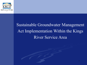 Sustainable Groundwater Management Act Implementation Within