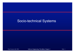 Socio-technical Systems - Systems, software and technology