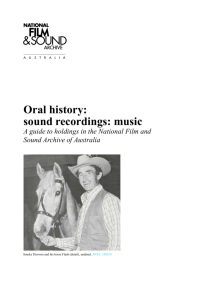 Oral history: sound recordings: music