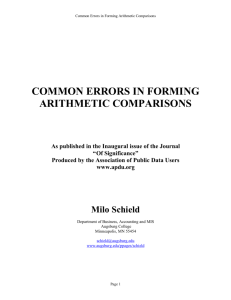 common errors in forming arithmetic comparisons