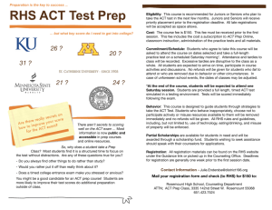 RHS ACT Test Prep - Independent School District 196