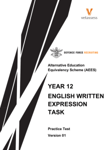 Year 12 Written Expression Task Practice Test v01