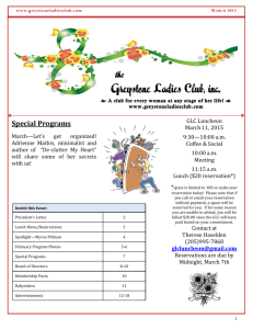 Special Programs - Greystone Ladies Club