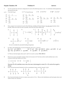 Organic Chemistry 101 Problems #1 Answers