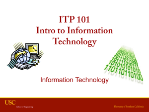 ITP 101 Intro to Information Technology
