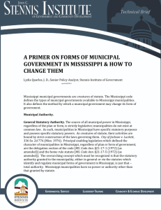 Forms of Municipal Government - The John C. Stennis Institute of