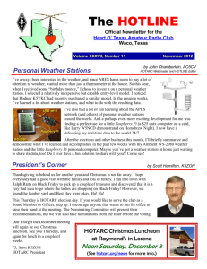 HOTLINE November 2012 - Heart O' Texas Amateur Radio Club