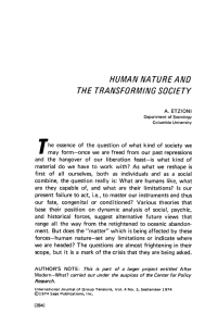 Human Nature and the Transforming Society