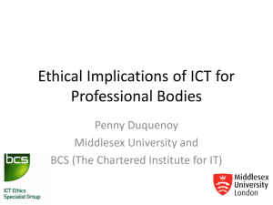Social, Professional and Ethical Issues in Information Systems