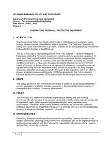 UCLA Policy 905: Research Laboratory Personal Safety and