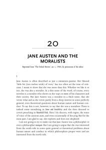 Jane Austen and the Moralists