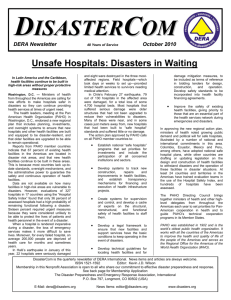 October 2010 (380 KB PDF) - Disaster Preparedness and