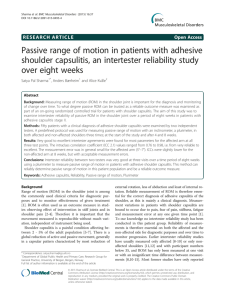 Passive range of motion in patients with adhesive shoulder