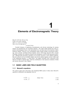 1 Elements of Electromagnetic Theory