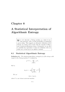 Chapter 8 A Statistical Interpretation of Algorithmic Entropy