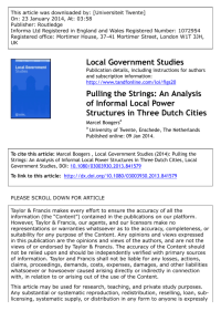 An Analysis of Informal Local Power Structures in Three Dutch Cities