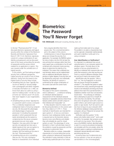 Biometrics: The Password You'll Never Forget