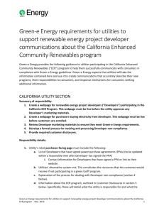 Green-e Energy requirements for utilities to support renewable