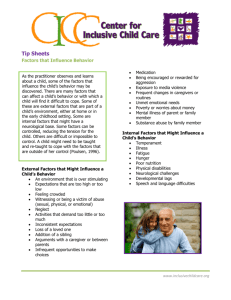 Factors that Influence Behavior - Center for Inclusive Child Care